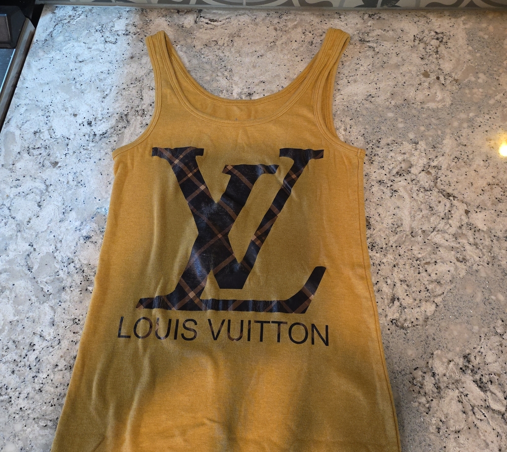 Louis Vuitton Mustard Yellow Tank Top with Large LV Logo